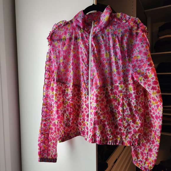 Kate Spade MARKER FLORAL WINDBREAKER sz L - Picture 2 of 12